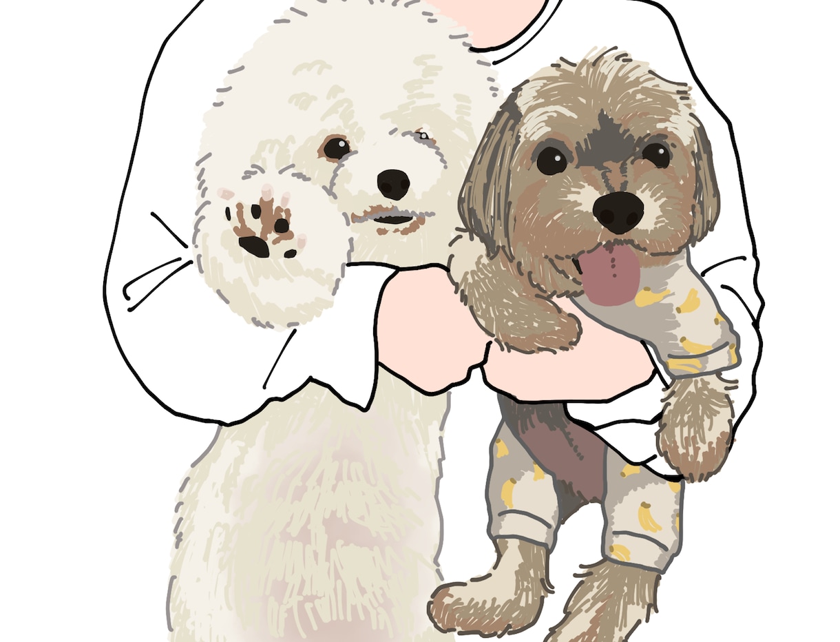 愛犬、愛猫のイラスト描きます 愛犬愛猫の思い出の瞬間をイラストで描いてお届けします イメージ1