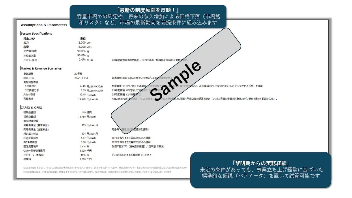 系統用蓄電池事業収益シミュレーション作成します 精緻な財務モデリングと市場予測で、投資判断をサポートします イメージ5