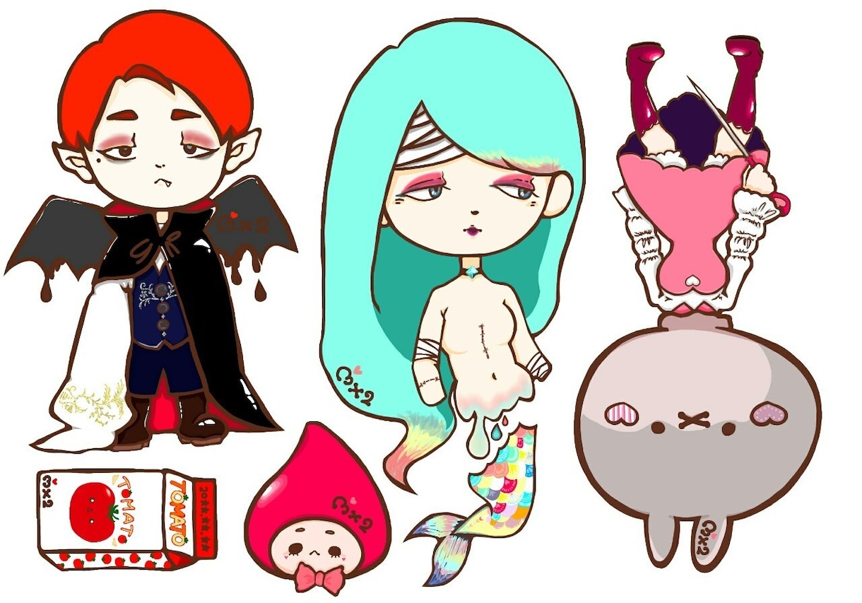 あなただけのポップなキメラ女子アイコン描きます マンネリ化したアイコンに革命を！ イメージ7