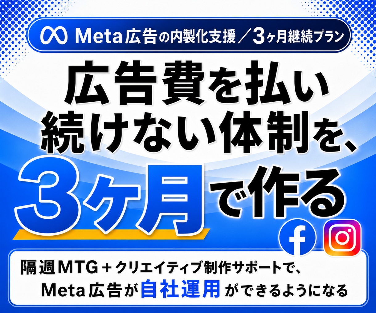 3ヶ月間でMeta広告の内製化を支援します 3ヶ月間で自走を目指す！隔週MTGと週次フィードバック付き イメージ1