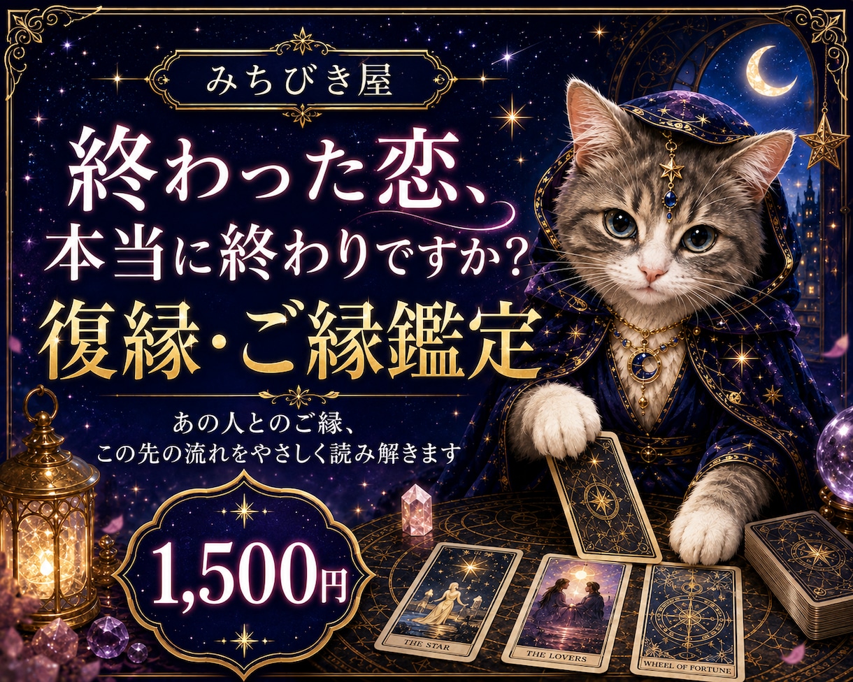 復縁したいあの人とのご縁をタロットで鑑定します 終わった恋、本当に終わりですか？ あの人との縁と先を読み解く イメージ1