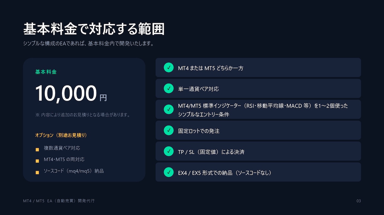 MT4/MT5のEA作成代行　販売実績あります 市販レベル品質基準でMQL4/MQL5コーディングを行います イメージ3