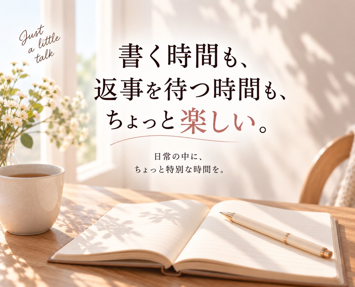言いたいことなんでも！3日間交換日記でお聴きします 自分のペースでゆったり。ふたりだけの交換日記でおしゃべり♪ イメージ3