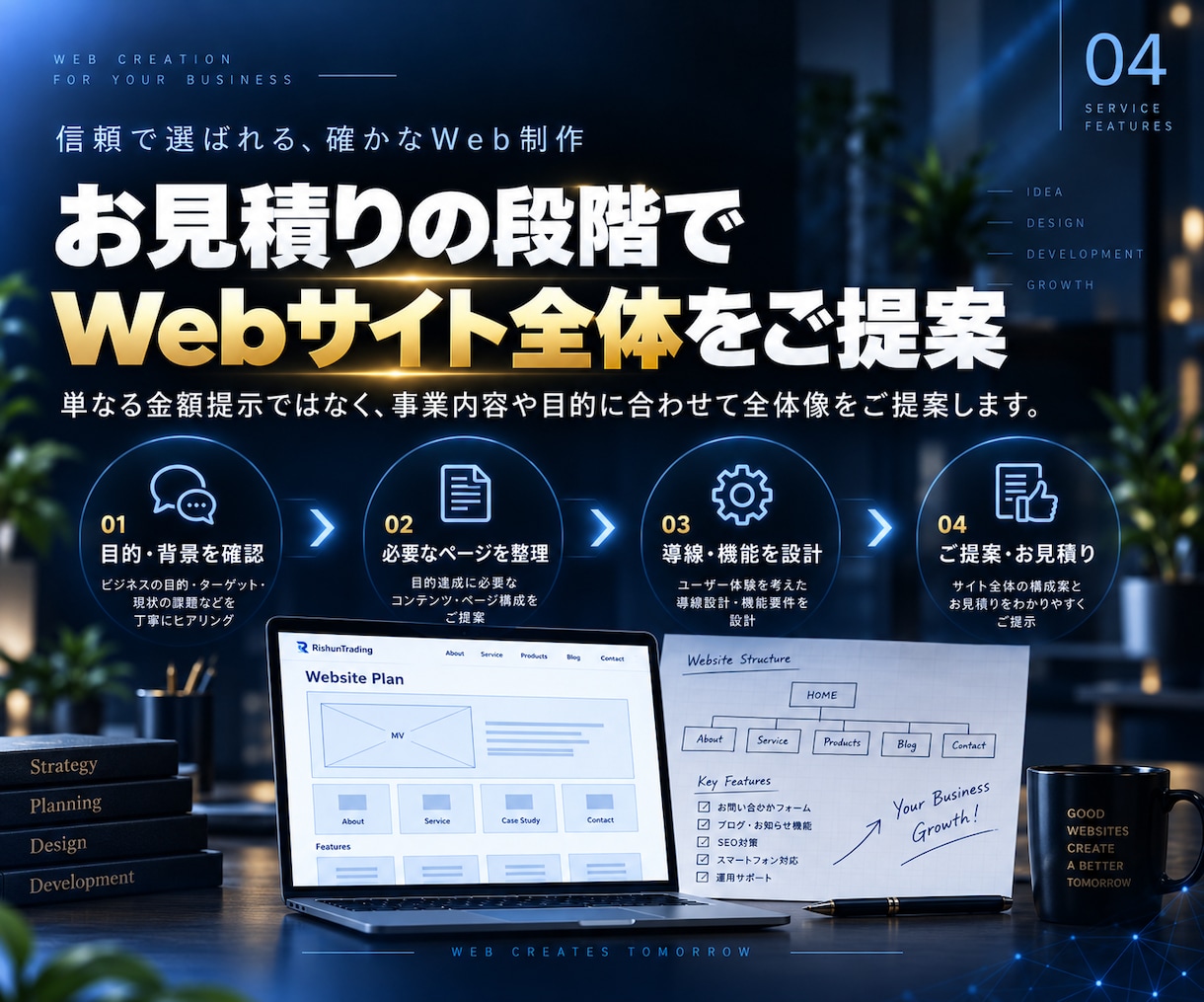 事業に合わせて育てられるホームページを制作します 企画･デザイン･WordPress開発･機能拡張まで一貫対応 イメージ7