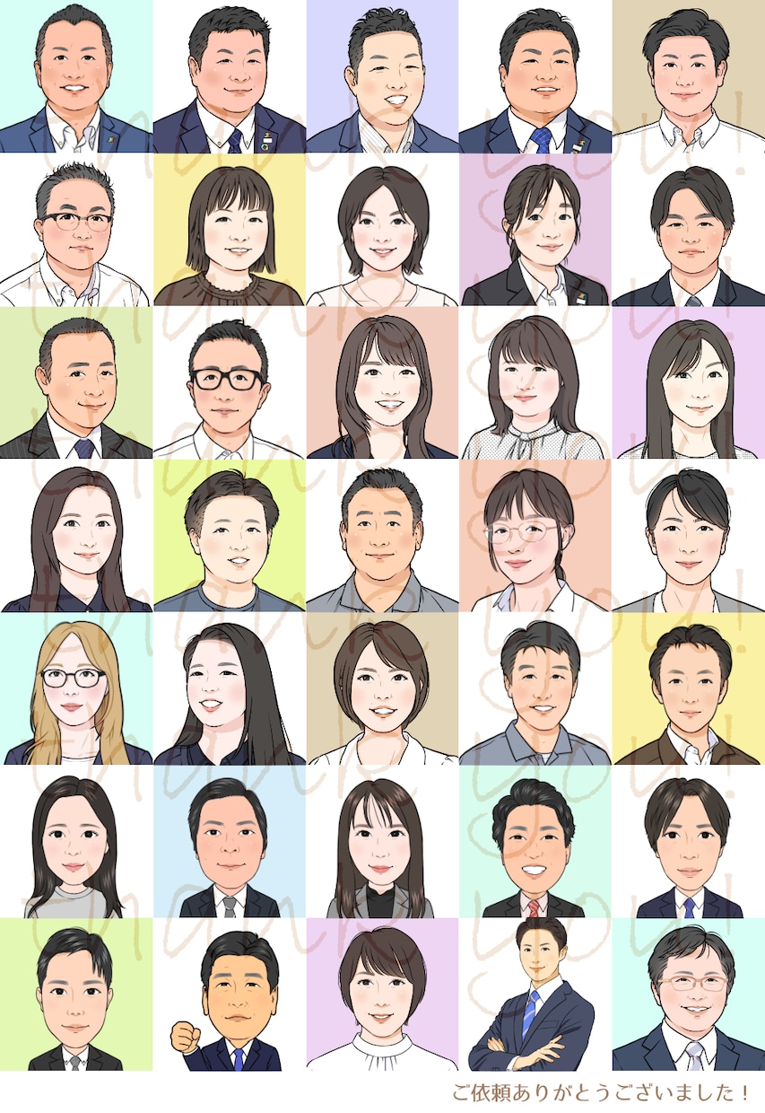 リアルやわらかタッチ✱好印象な似顔絵を描きます 納得のクオリティでビジネスに信頼感を！名刺、SNSアイコンに イメージ9