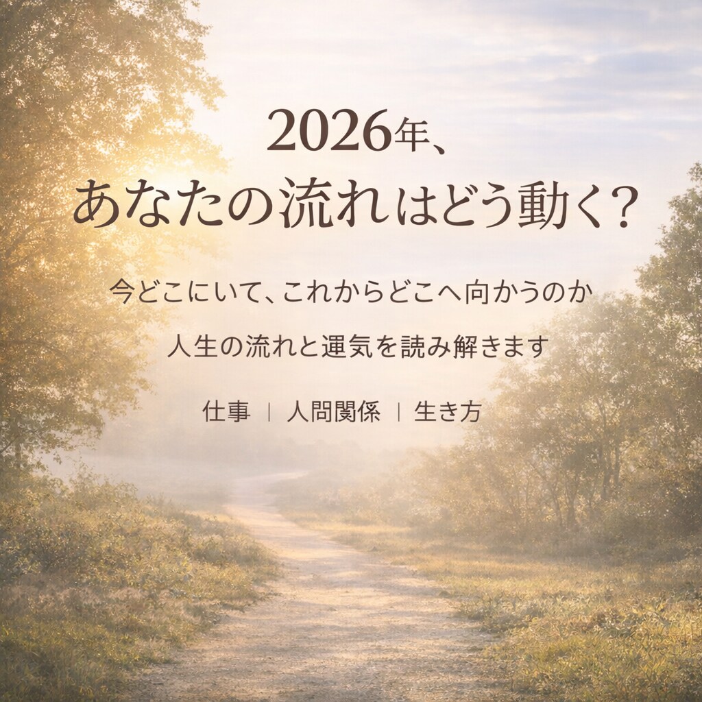 今のあなたの人生の流れと運気を読み解きます 2026年〜今どこにいて、これから何が動くのか〜 イメージ1