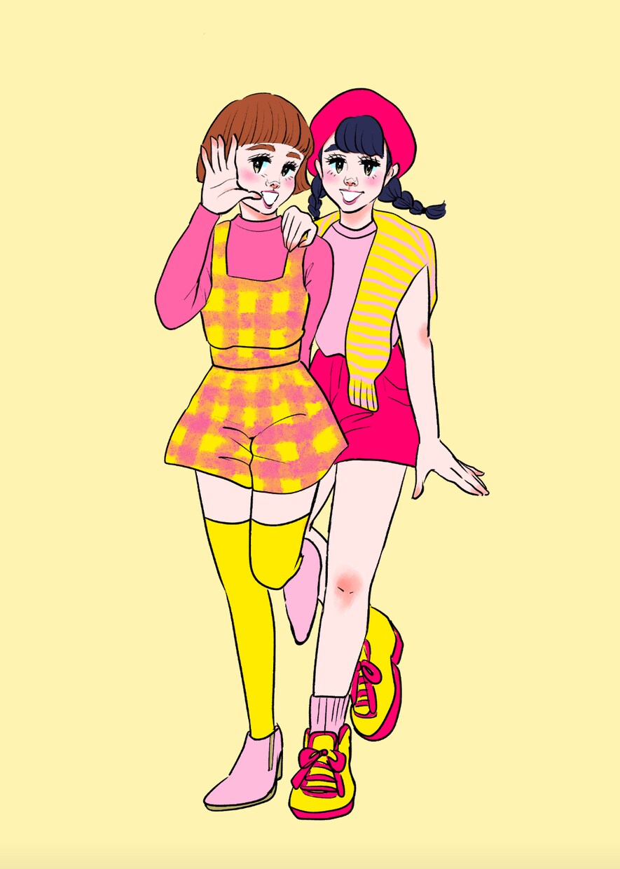 どこか懐かしい少女漫画風の女の子を描きます 【デジタルも始めました】レトロタッチの女の子イラスト イメージ3