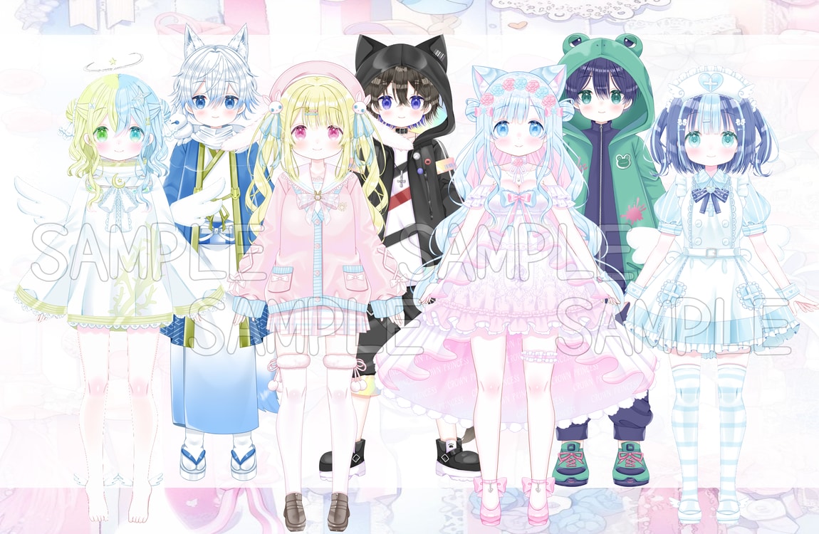 ふわふわカワイイVtuber★全工程制作します キャラデザ・イラスト・モデリングまで全部！可愛いならお任せを イメージ6