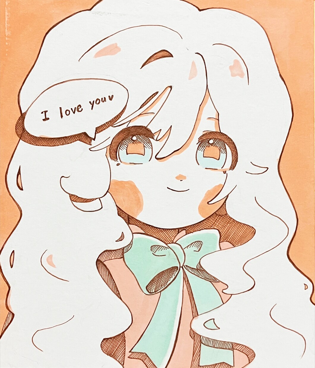 可愛い女の子描いてます 色紙アナログイラストを描きます。 イメージ2
