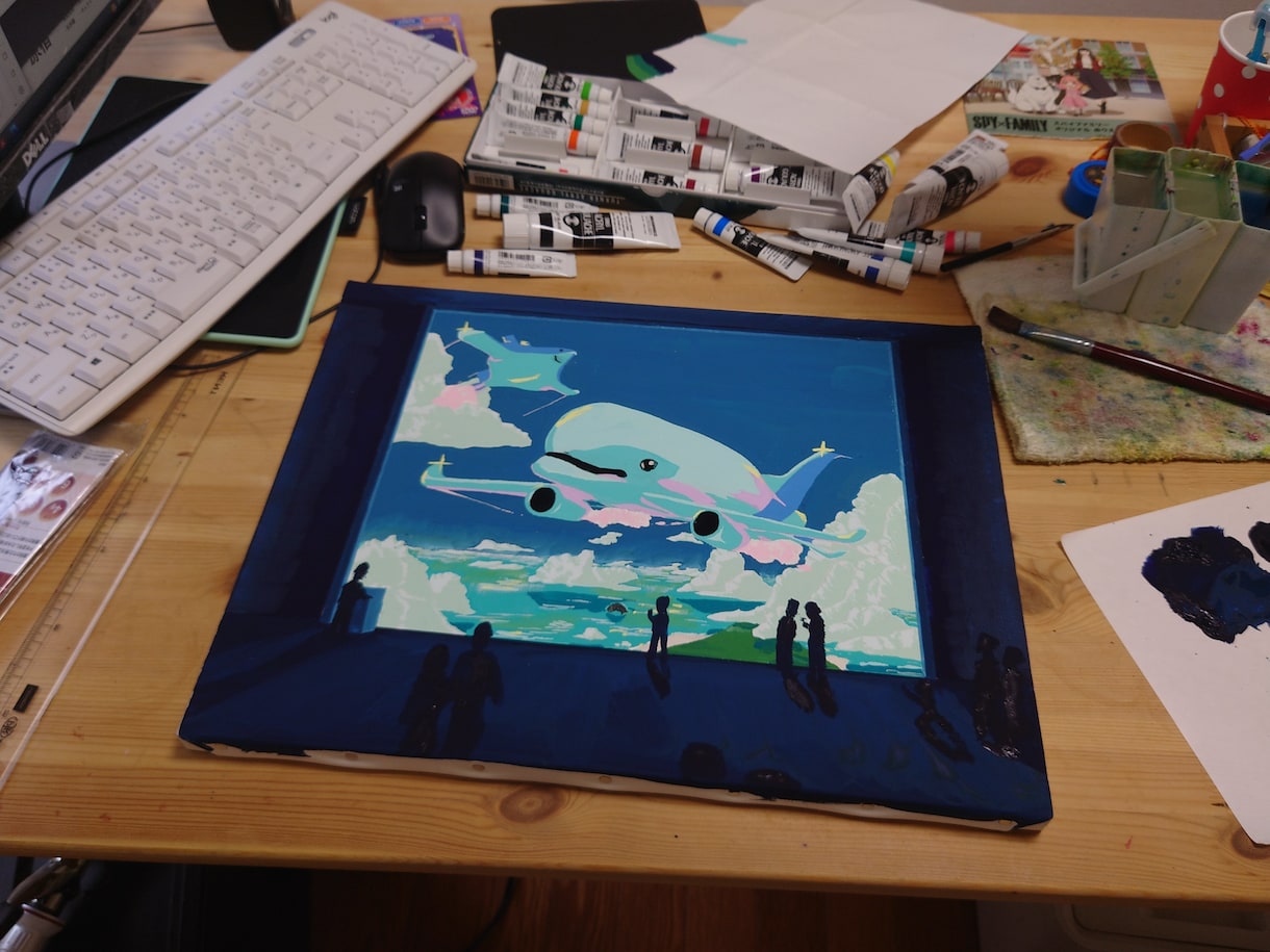 空間に合った絵を絵の具で描きます 原宿で展示を行う私が観賞用/ウェルカムボード/似顔絵描きます イメージ2