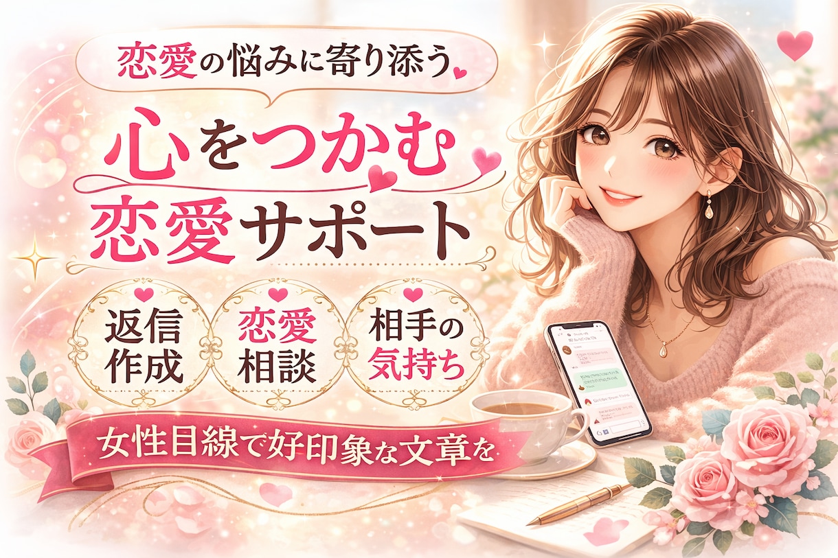 LINEやメッセージの返信一緒に考えます 好きな人への返信を女性目線で作成します イメージ1