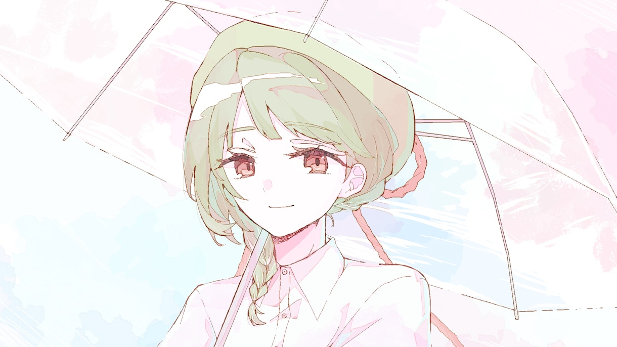 一枚絵作成いたします 綺麗系の透明感のある絵柄でイラストを描きます！ イメージ3