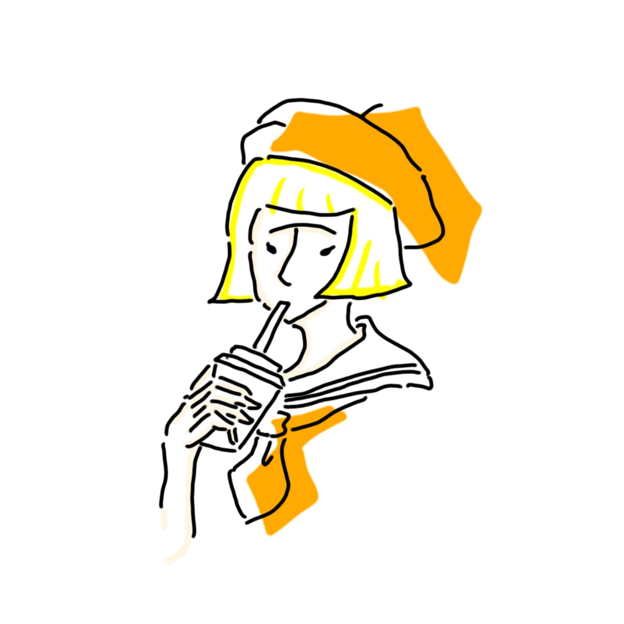 シュールでシンプルな似顔絵イラストお描きします ふっ、と笑顔になるあなただけのシュールなイラストいかがですか イメージ3