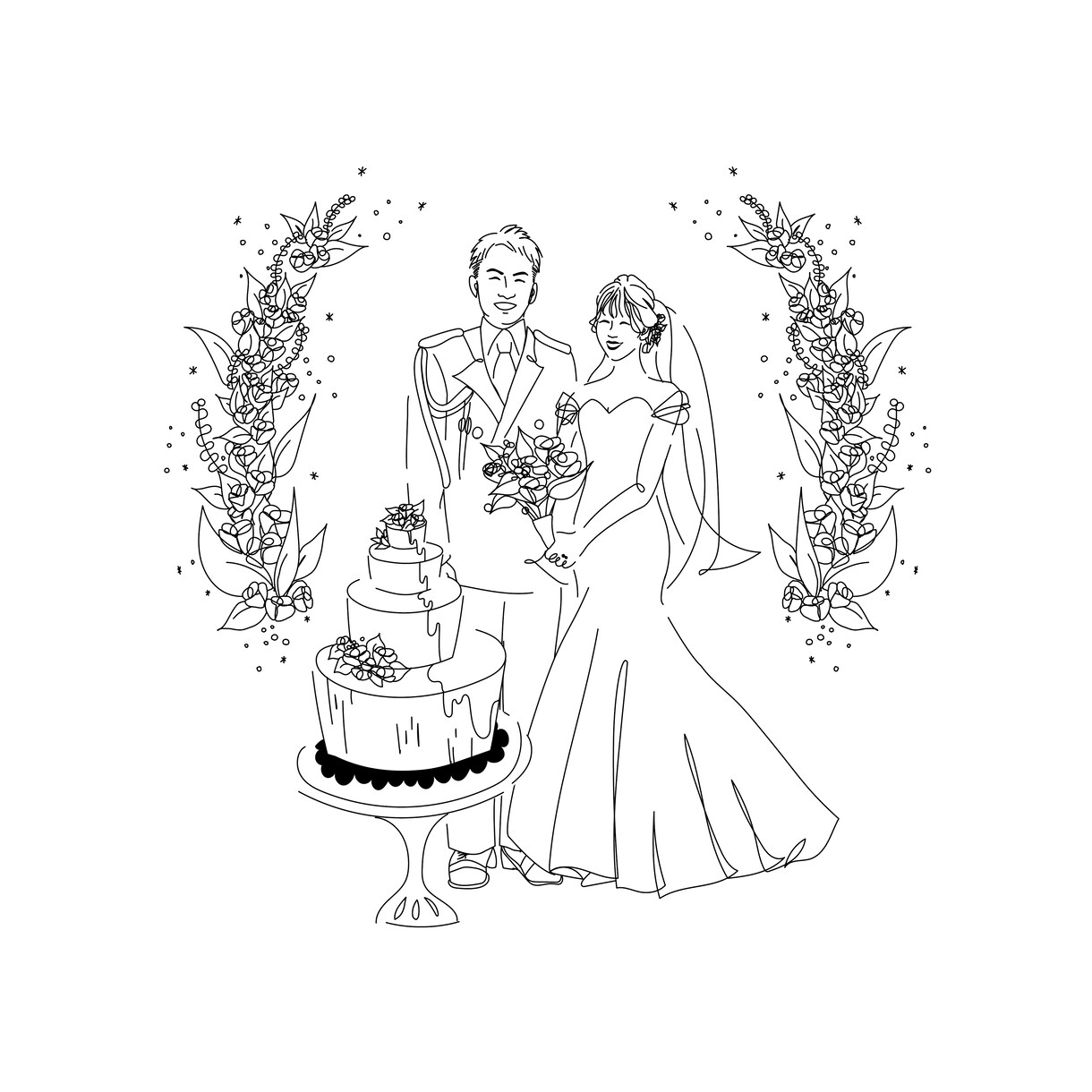 オシャレなイラストウェルカムボード賜ります オシャレな結婚式にぴったり！イラストウェルカムボードを制作♪ イメージ3