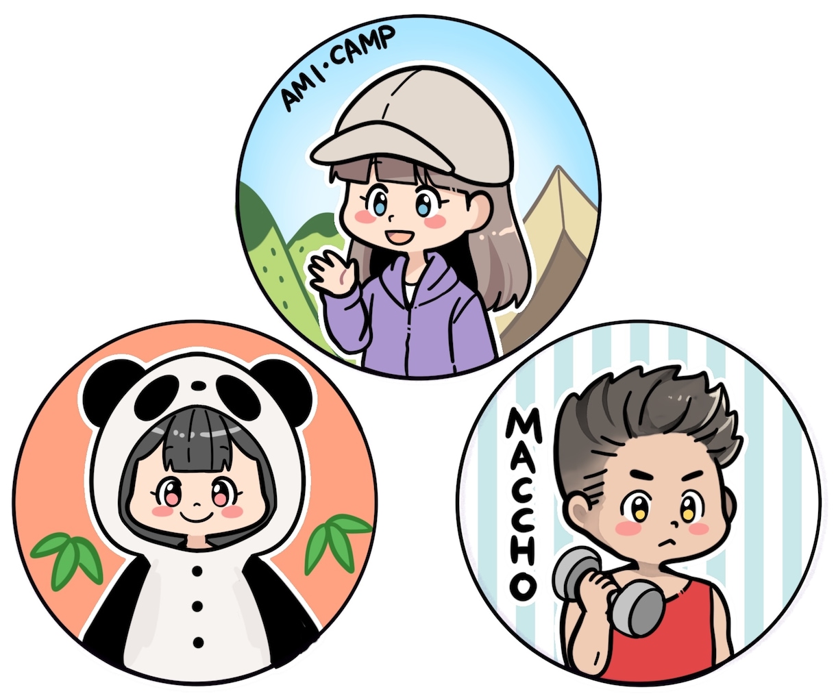 ポップで目立つ!可愛いデフォルメキャラ描きます カラフルで目立つミニキャラ！アイコンやヘッダーにぜひ！ イメージ3