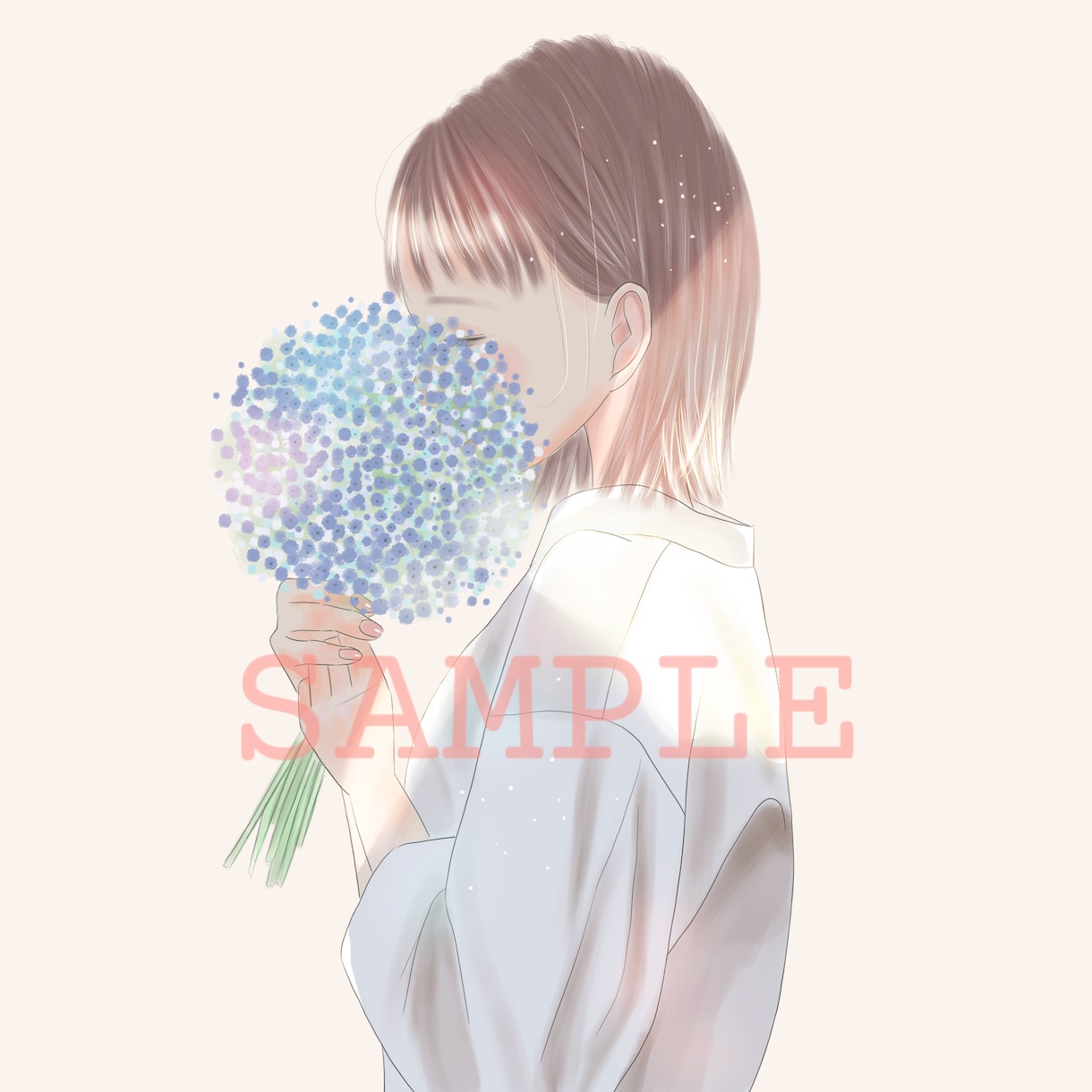 商用利用可◎お洒落なアイコンや名刺イラスト描きます 人と被らないお花と女の子のふんわり大人可愛いイラスト＊ イメージ5