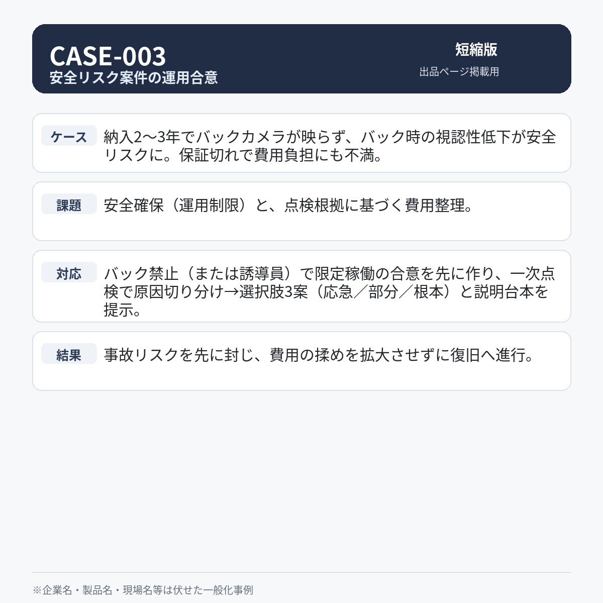 産業機械・建設機械の不具合対応文書を添削します 「何をどう説明すればよいか分からない」を伝わる文書に整えます イメージ3