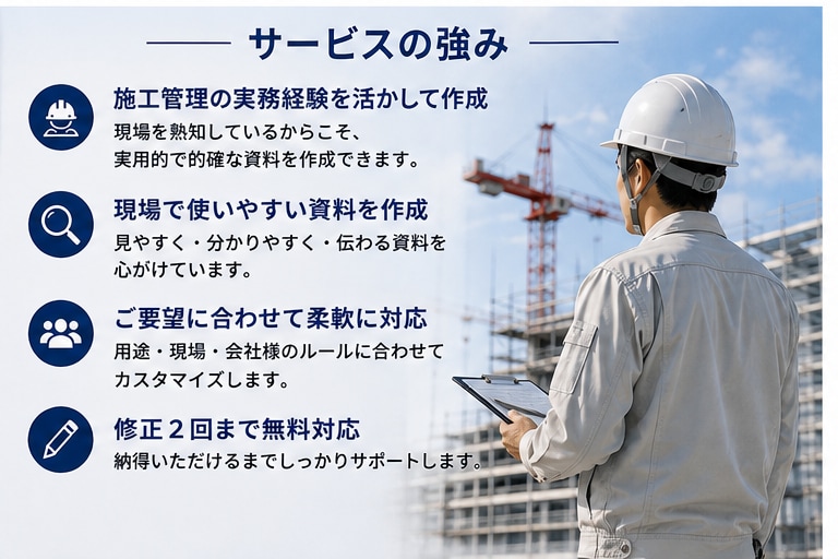 施工管理経験者が建築資料を作成します 現場経験を活かして分かりやすい資料に仕上げます イメージ3