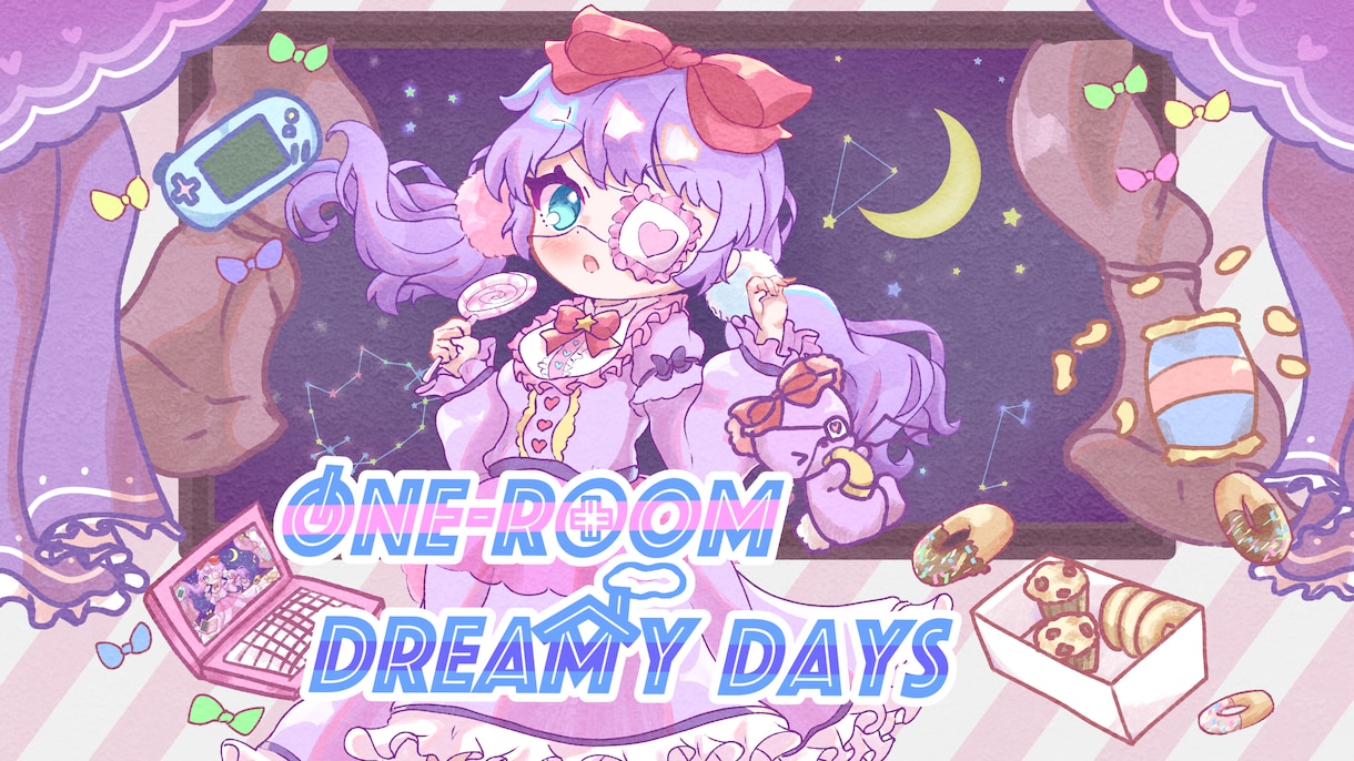 歌ってみたの一枚絵イラストを描きます ゆめかわいい曲にぴったりの一枚絵イラストを描きます イメージ1