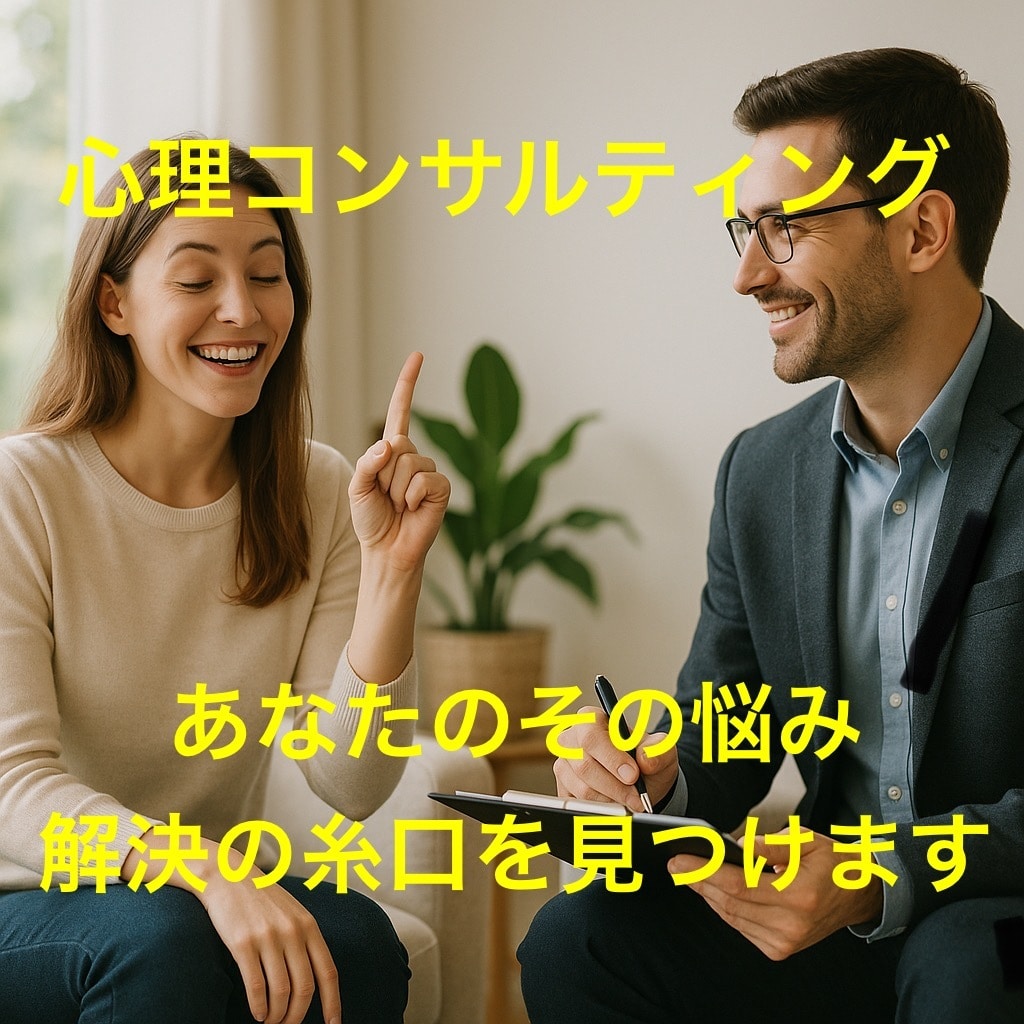 その悩み、心理学の力で解決の糸口を見つけます どんな悩みもしっかり受け止め助言する「心理コンサルティング」 イメージ1
