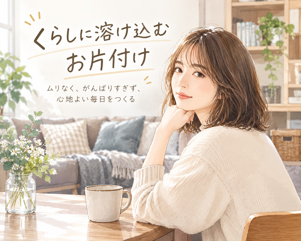 暮らしに溶け込む片付けと収納のコツをお届けします 資料でお届け｜暮らしながら整える片付けへ イメージ1