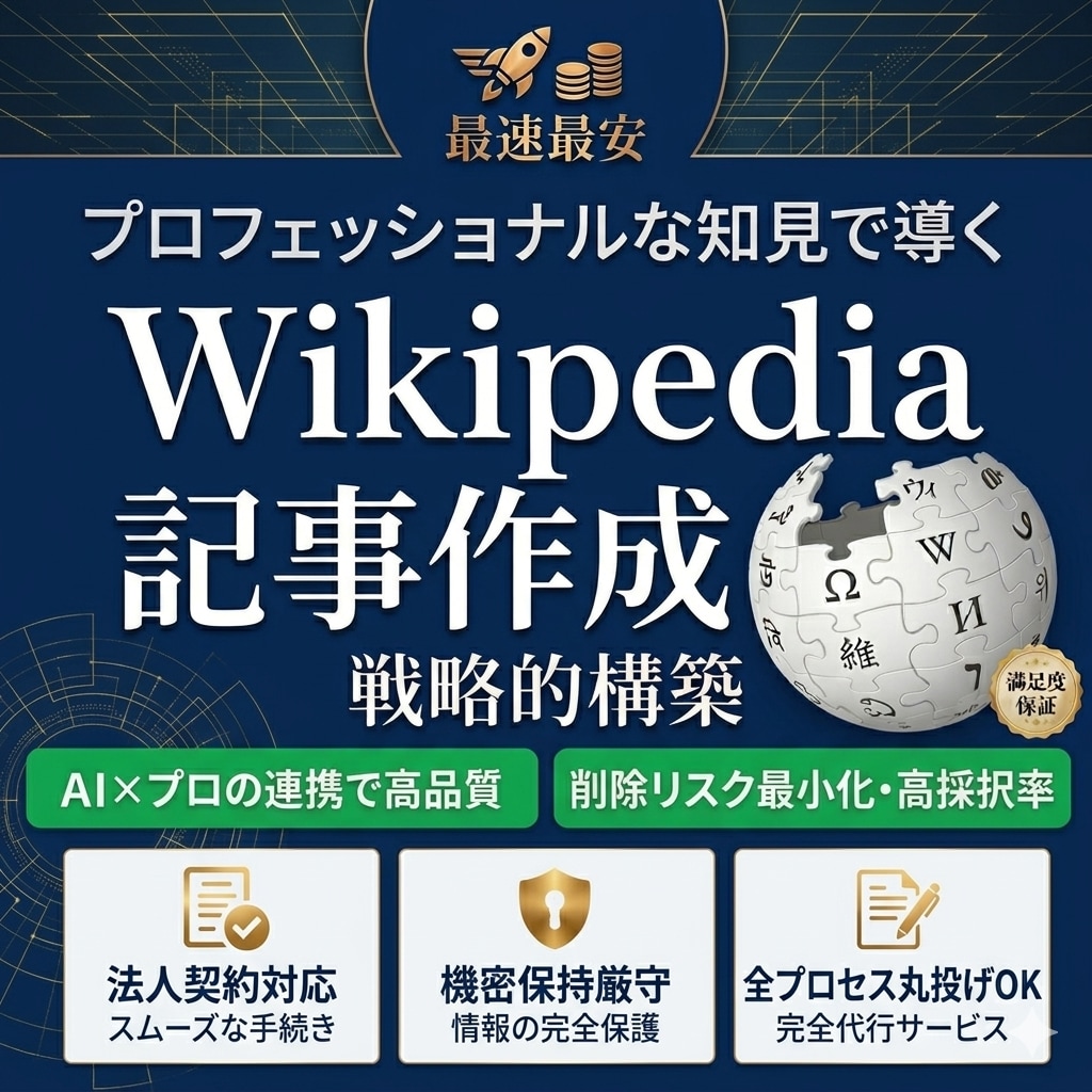 ウィキペディア記事を即日作成します 【最安•最速】Wikipediaを強力なSEOツールに イメージ1