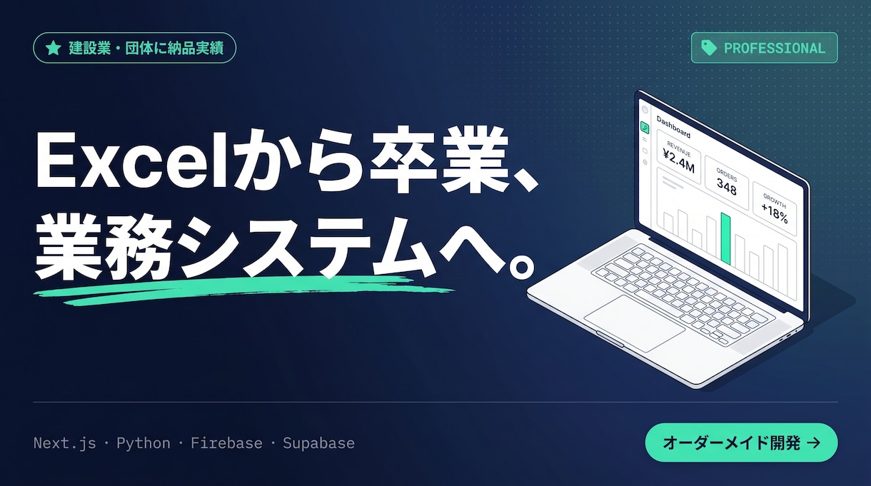 納品実績あり！中小企業向け業務システムを制作します 中小企業向け｜納品実績ありの業務システムをオーダーメイドで イメージ1