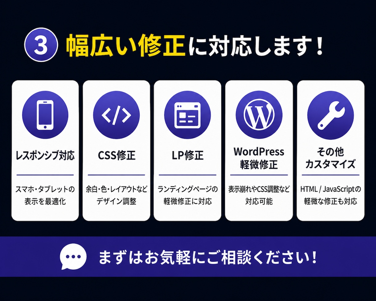 スマホ表示崩れ・CSS修正します レスポンシブ対応・LP軽微修正対応 イメージ3