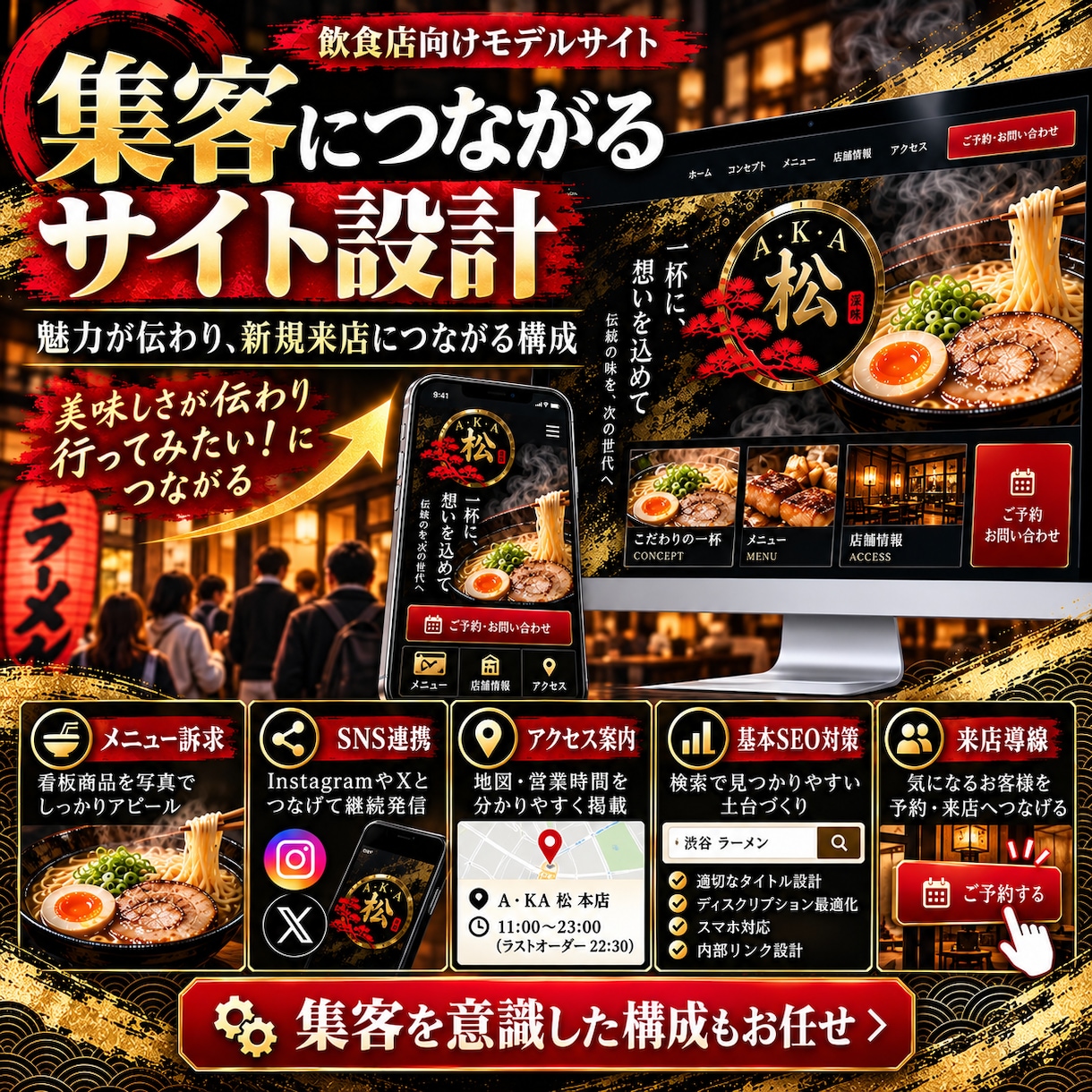 飲食店様向けにヒアリングを元にサイト作ります。ます スマホで映えて集客につながる飲食店サイトです。 イメージ8