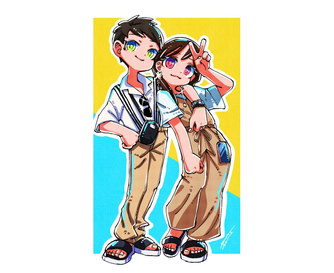 かわいい漫画タッチの似顔絵を描きます 結婚の記念や、大切な人へのプレゼントに。 イメージ1