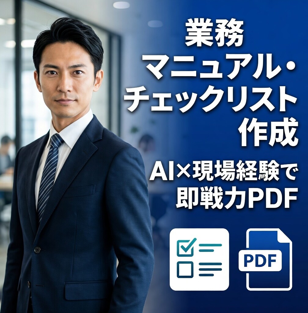現場創業経験×AI｜実務即戦力マニュアル作成します 机上の空論じゃない。現場で本当に使えるPDFを高速作成します イメージ2