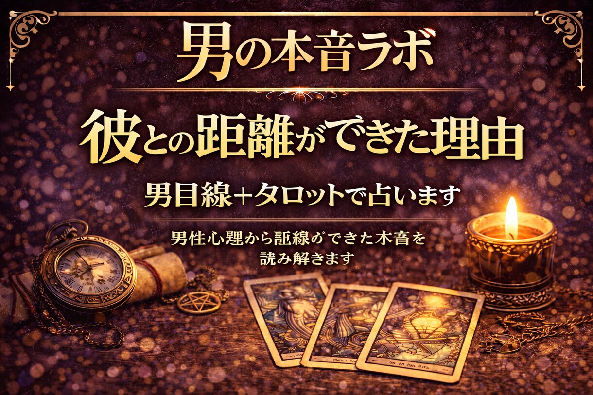 急に距離を置いた彼の本音を男目線＋タロット占います 男性心理から距離ができた本当の理由を読み解きます イメージ3