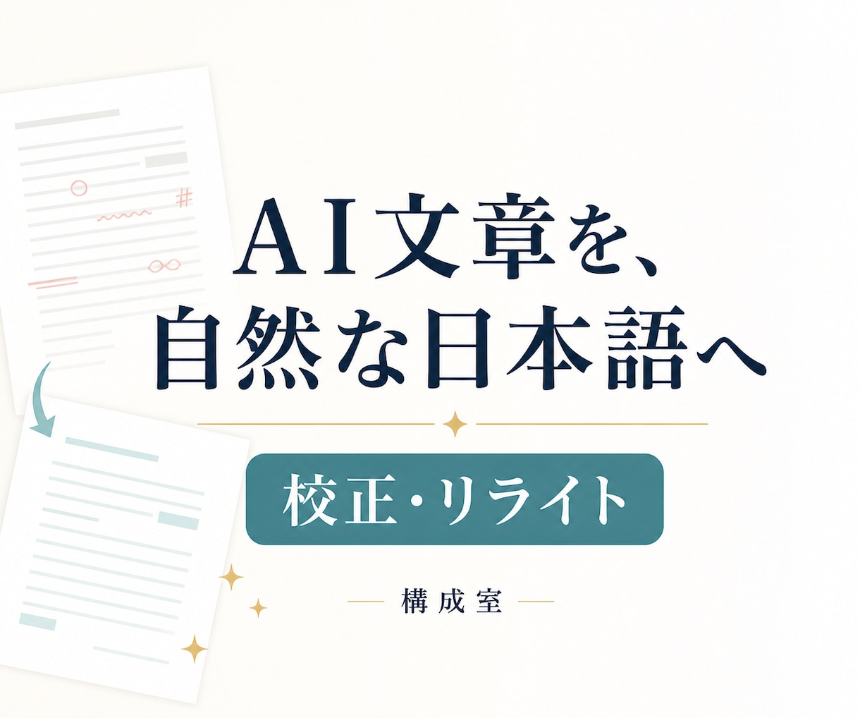 AI文章を自然で伝わる日本語に整えます 機械的な文章を、読み手に届く自然な表現へ整えます イメージ1