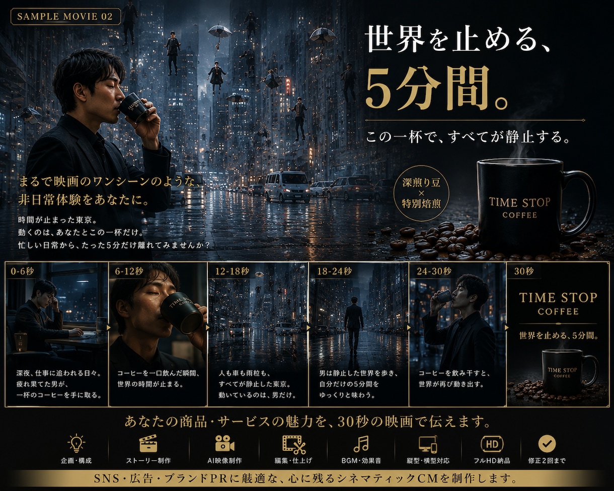 あなたの商品を30秒の映画にします 企画から映像化まで、物語で魅せるシネマティックCM制作 イメージ2