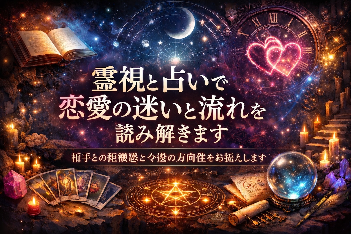 恋愛を霊視と占いから次すべき行動をお伝えします 恋愛が動かない本当の原因を視てお伝えします イメージ1