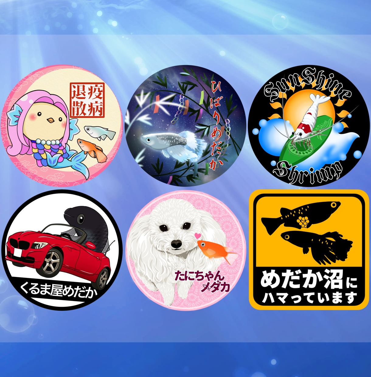 お魚のアイコン、ステッカー原画用イラスト描きます 初めての方も歓迎！メダカステッカー、釣りアイコンなどに！ イメージ8