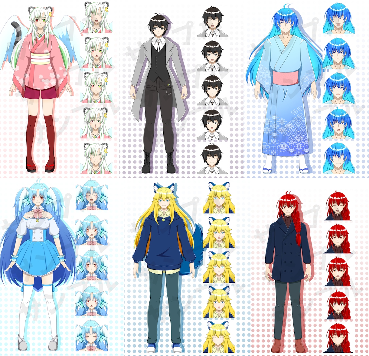 立ち絵 ゲーム キャラデザ＋表情差分4枚ます Vtuber YouTuber ゲーム TRPG IRIAM イメージ3