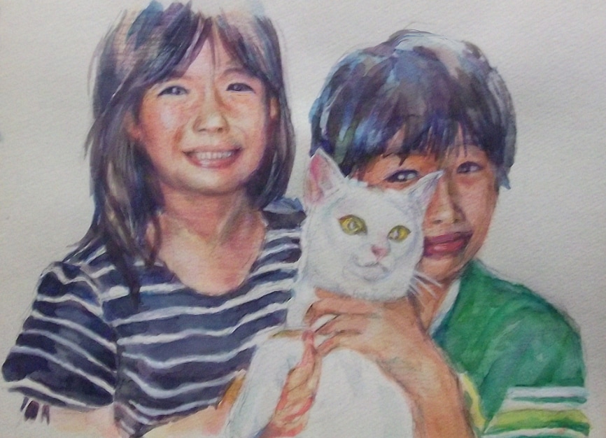 似顔絵・イラスト描きます 水彩+色鉛筆が基本ですが、デジタル処理も可能です。 イメージ2