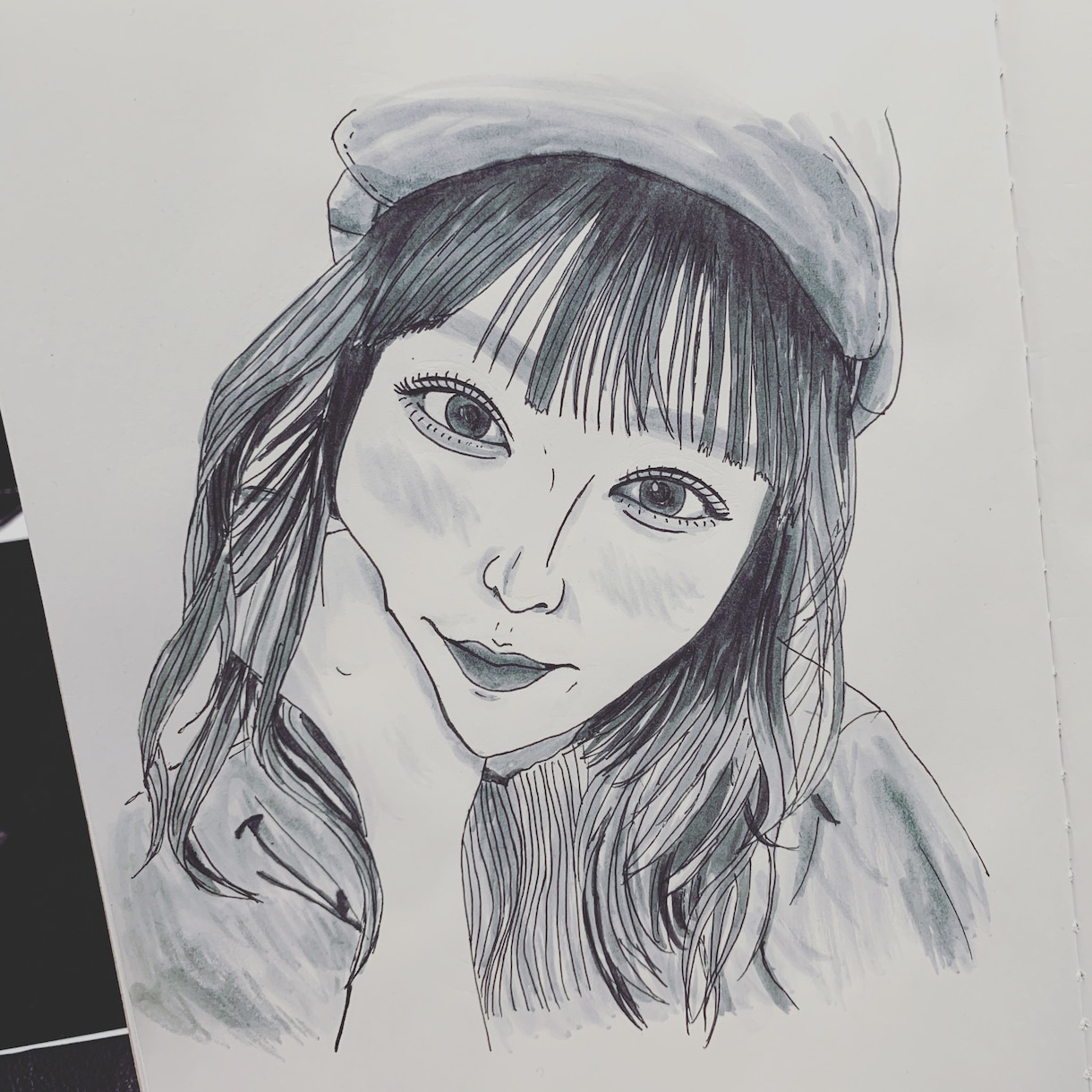 モノクロ似顔絵描きます リアルかわいい、水彩モノクロ似顔絵！ イメージ4