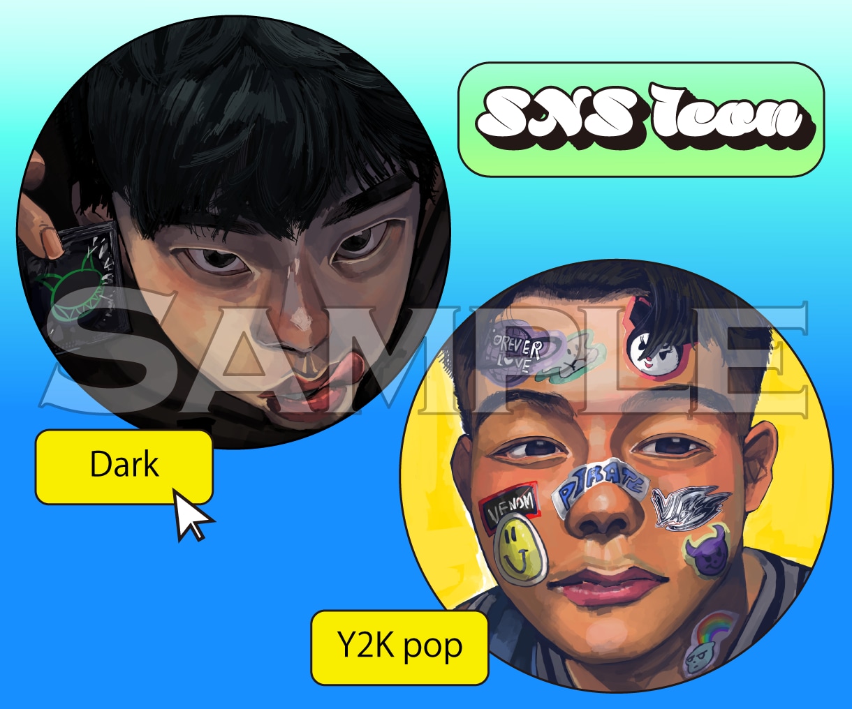 おしゃれイラストアイコン描きます SNSなどで似顔絵、イラストでおしゃれに注目度UP イメージ4