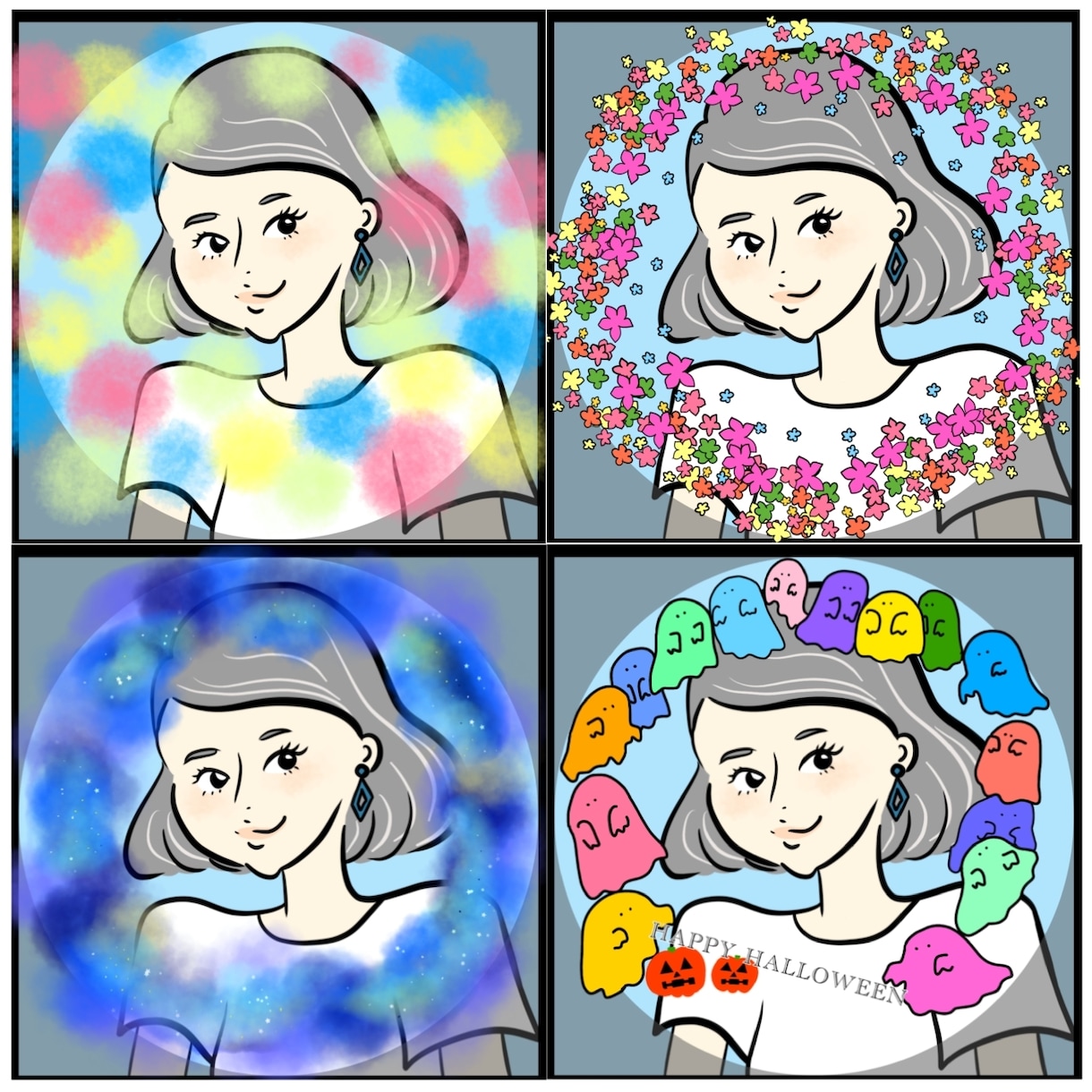 目を引く！アイコンをカラフルに華やかにお作りします 商用可☆家族など複数人の絵も対応可能です！ イメージ8