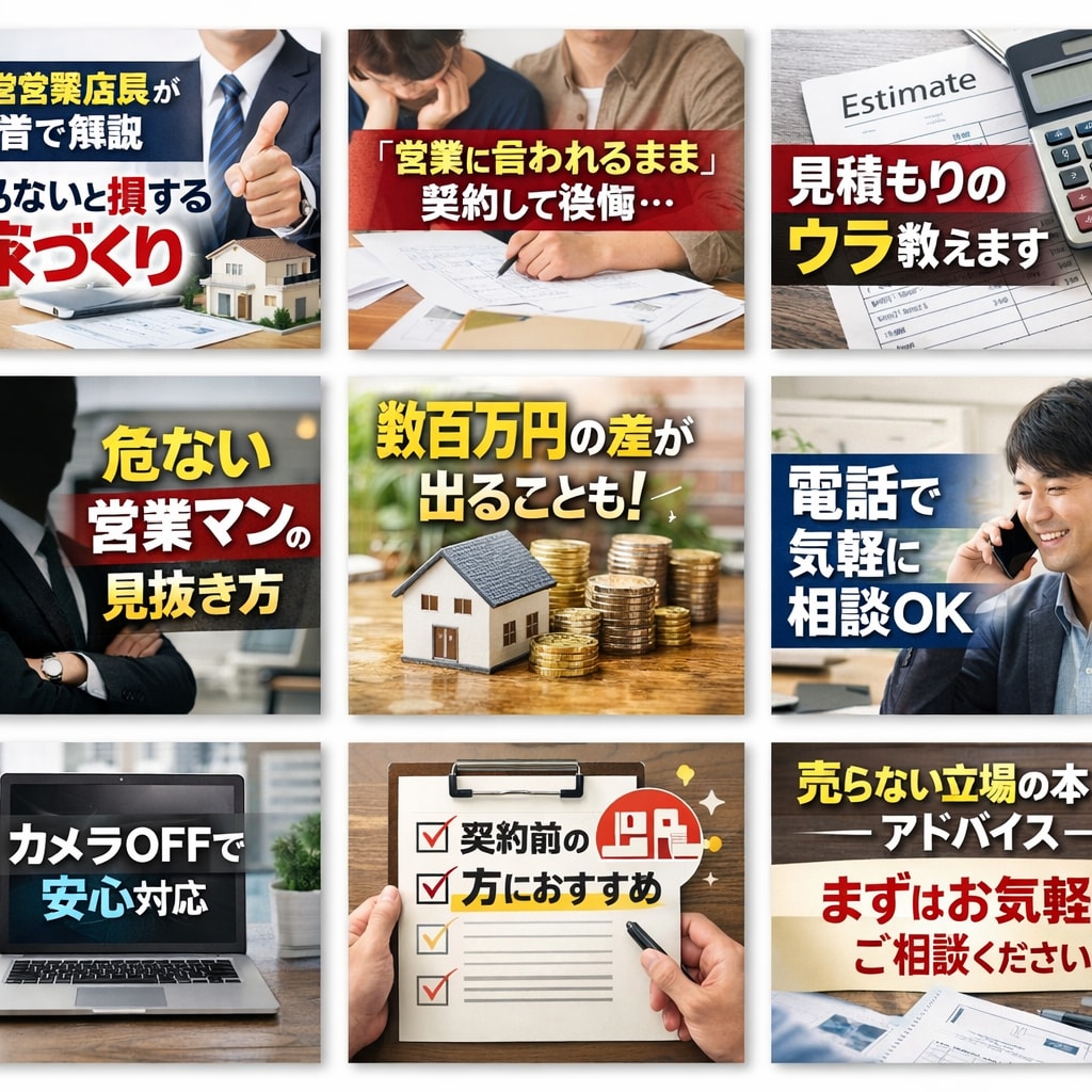 現役営業店長が答える住宅選び相談にのります 営業の裏側から損しない選び方等をアドバイスします イメージ1