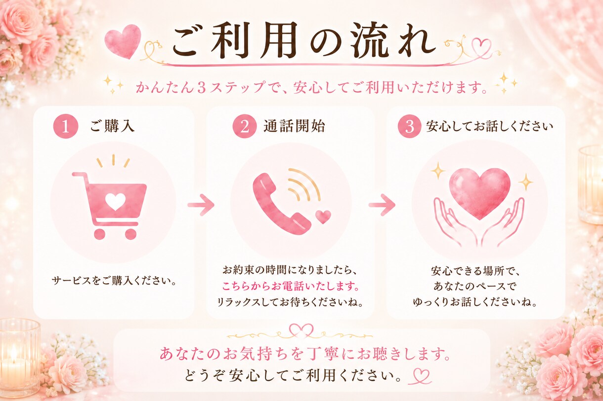 誰にも話せない悩みを優しくお聴きします 泣いてしまっても大丈夫。安心してお話しください。 イメージ4