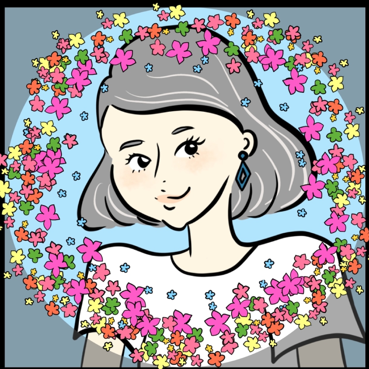 目を引く！アイコンをカラフルに華やかにお作りします 商用可☆家族など複数人の絵も対応可能です！ イメージ1