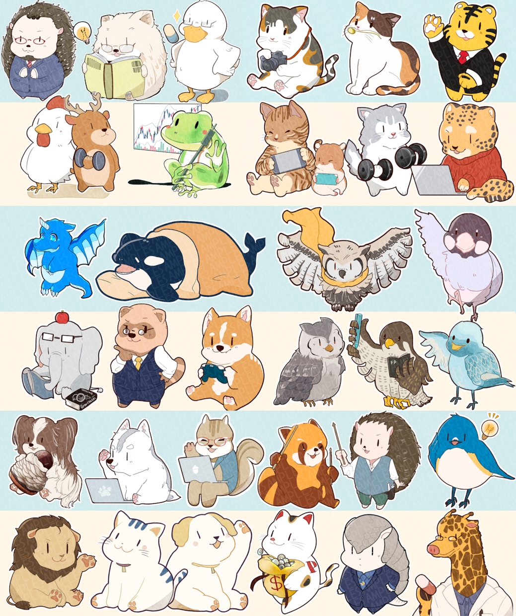カラーラフ提案！可愛い動物のアイコンお描きします お好きな動物を世界にひとつだけのイラストに！ヘッダーも可◎ イメージ9