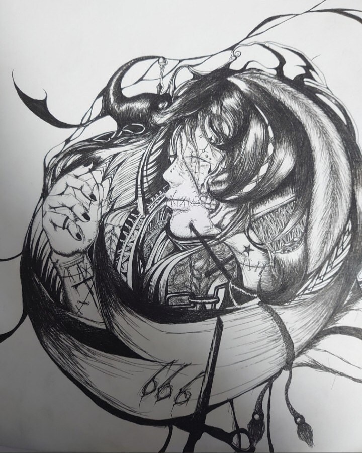 ボールペンでイラストを描きます ご要望に合わせて完全に自己流のボールペンで描いたイラストです イメージ2