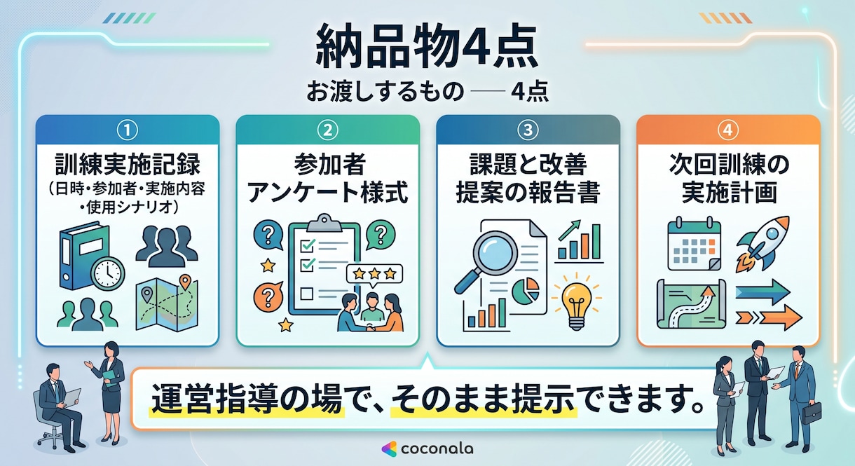 記録まで残るBCP訓練をオンラインで実施します その訓練、「実施した記録」は残っていますか。 イメージ7