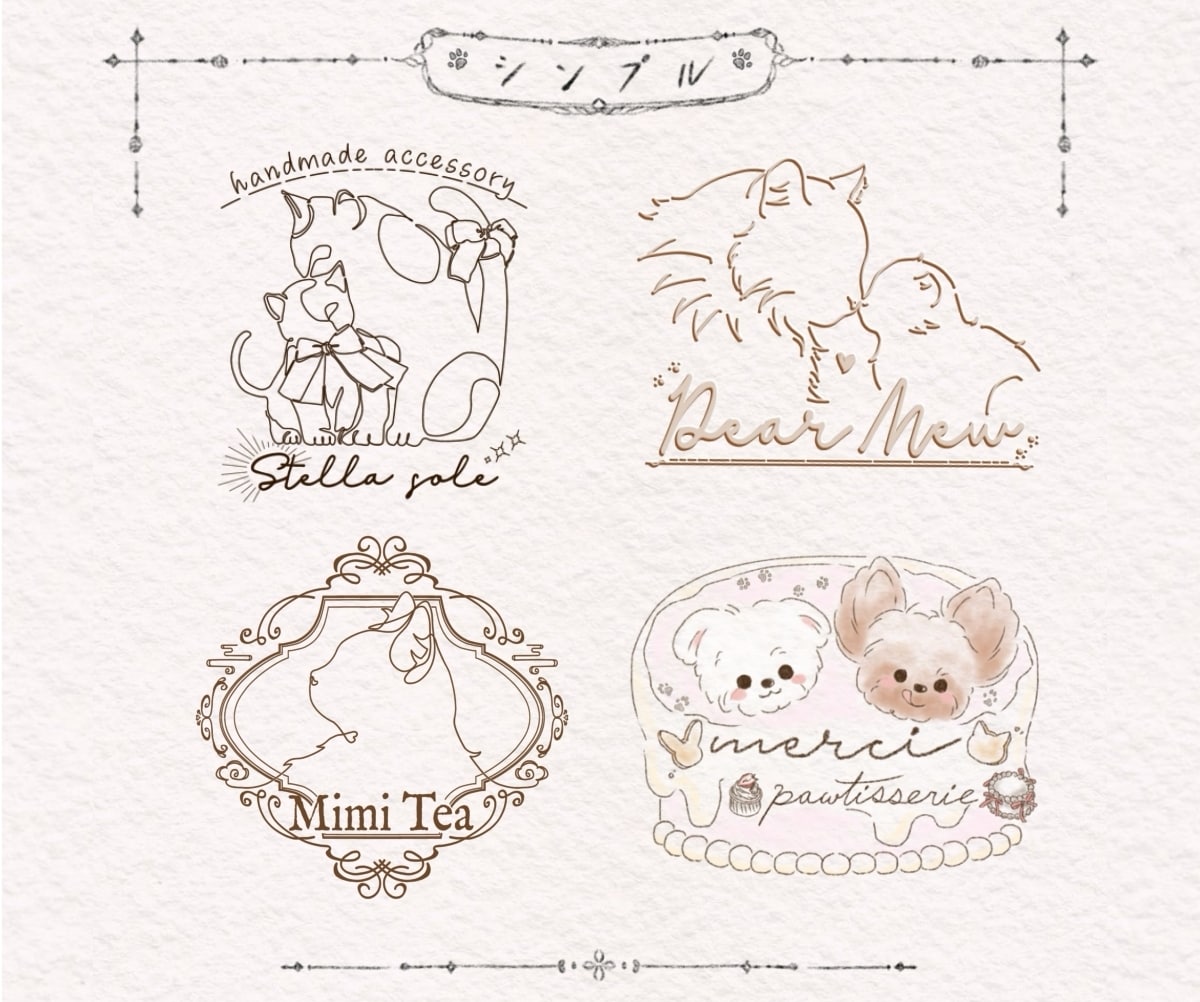 うちの子をロゴに！おしゃれなペットロゴを作成します 温かなかわいい動物の手描きロゴをお店の看板やアイコンに！ イメージ5
