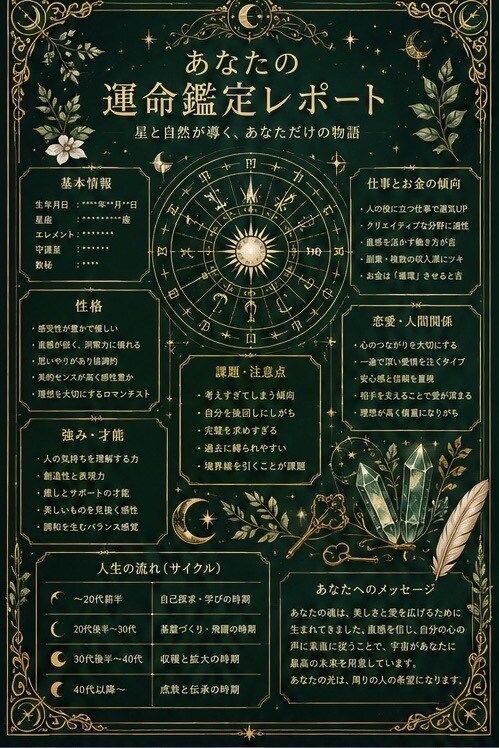 貴方だけの占い鑑定書、お作りします あなた専用の幻想的な鑑定書をお作り致します イメージ5