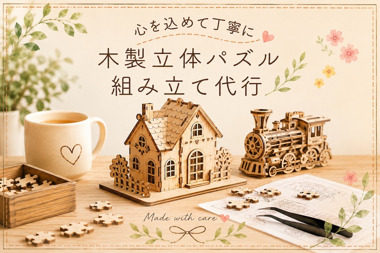 木製立体パズルの組み立てを代行いたします 「作りたいけど時間がない方」「途中で諦めてしまった方」へ。 イメージ1
